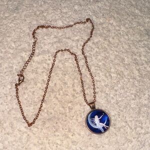 Elegant Blue and Bronze Pendant Necklace
